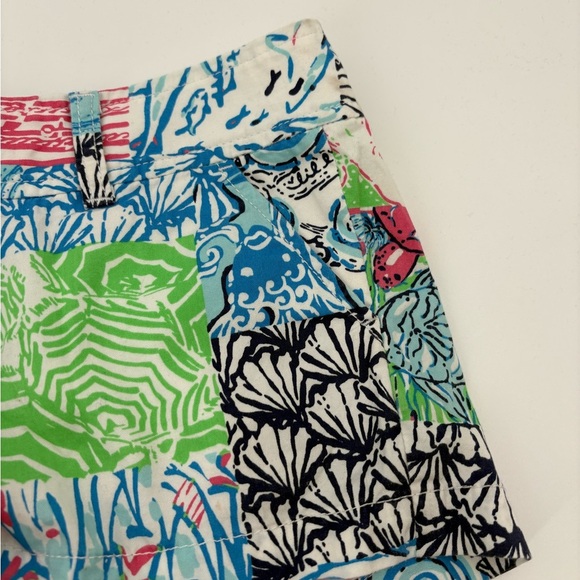 Lilly Pulitzer Walsh short summer remix patch cotton 3 inch inseam shorts size 0 - Picture 14 of 15